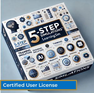 A logo image of 5-Step Simulations showing a box with many creative ideas, tools, and applications inside it. This image is for the Certified User License.